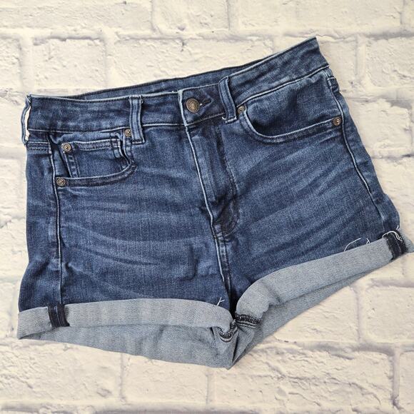 American Eagle Women's Denim Shorts Ne(x)t Level Stretch size 6 High Rise Cuffed - Picture 1 of 10